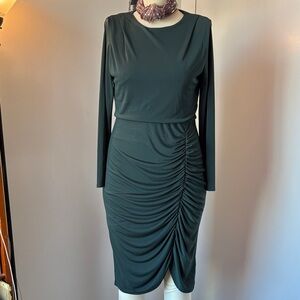 Express Dark Green Long Sleeve Dress